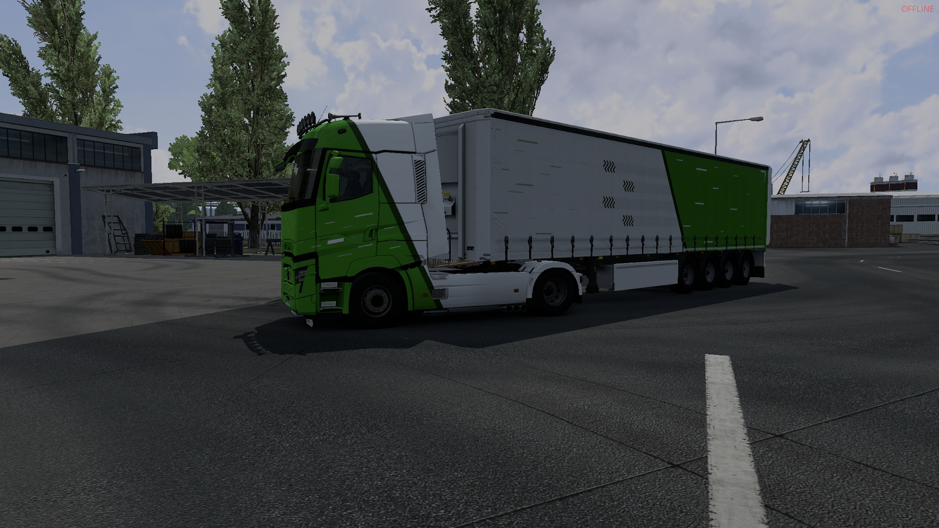 Truck on Highway at Night